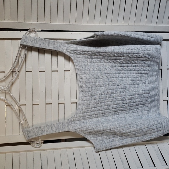 New York Co. New shoulder strap acrylic gray crop top size XL - Picture 3 of 4